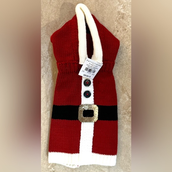 Pottery Barn Santa's Jacket Knit Wine Bag - Picture 7 of 11